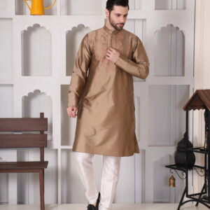 Coffee Color Hand Embroidered